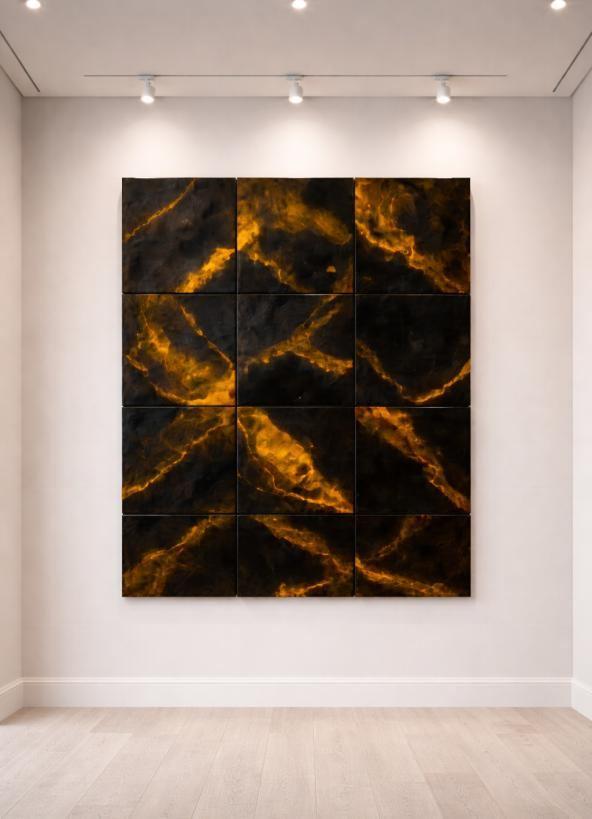 Conceptual rendering of Post Rock material panels displayed as an architectural surface